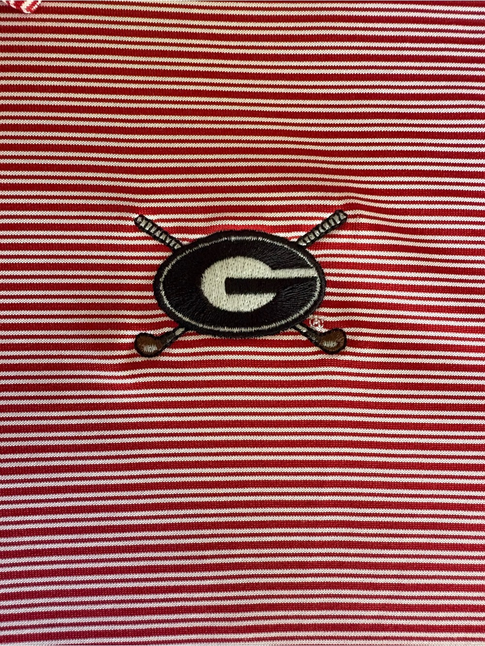 ⚫️🔴 Georgia Bulldog Cutter & Buck Men’s Red Striped Golf Polo Shirt ⛳️⛳️XXL - Picture 3 of 10